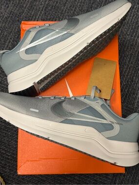 Nike Downshifter 12 Grey and White Men's Low-Profile Running Sneakers